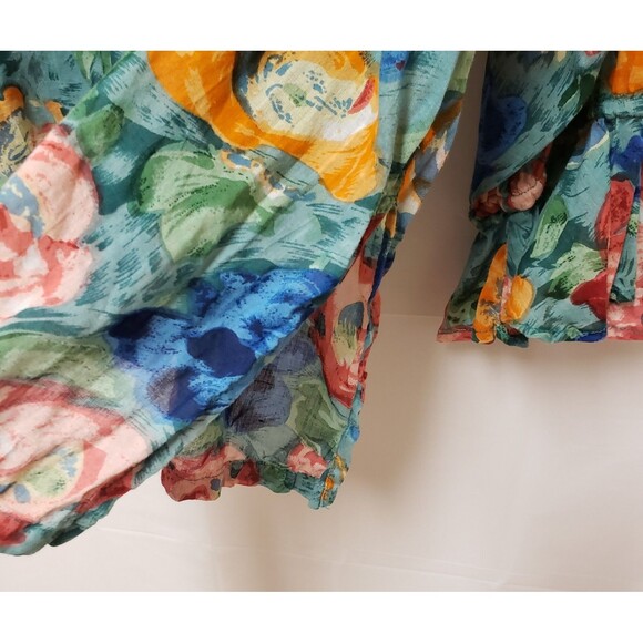 VTG Gitano  Plus Size 24 Floral Blouse Long Bell Sleeves Granny Core NWOT - Picture 8 of 9